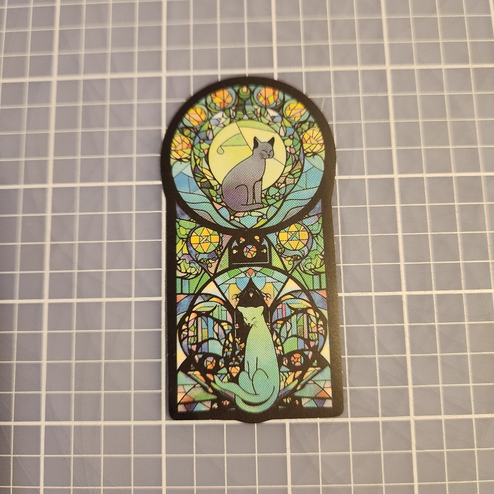 10/$10 Sticker Stained Glass Black Cat Theme Goth Wicca Witchy